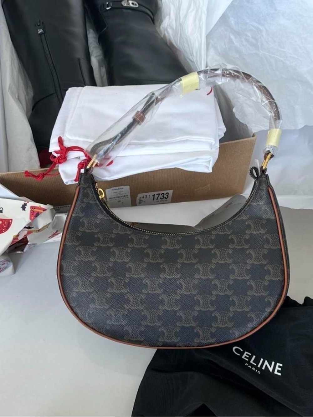 Celine Triomphe Canvas & Calfskin